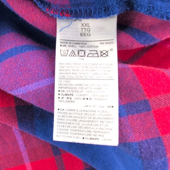 Old Navy The Boyfried Shirt Women's XXL Dopamine Primary Plaid Button Down - Picture 3 of 6